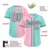 Custom Pink Cyan Gradient Fashion Personalized Authentic Baseball Jersey BSBJ01-D0a708b